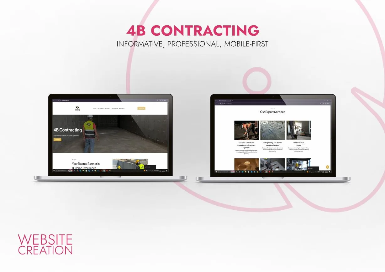 4B Contracting Website Creation project by Qbit Studio