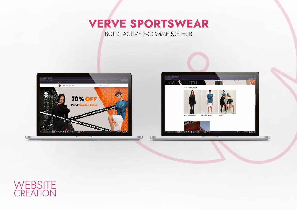Verve Sportswear Website Creation project by Qbit Studio